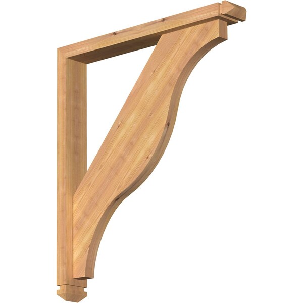 Ekena Millwork Funston Arts and Crafts Smooth Bracket w/ Offset Brace, Western Red Cedar, 3 1/2"W x 26"D x 30"H BKT0402X26X30FST03SWR - main